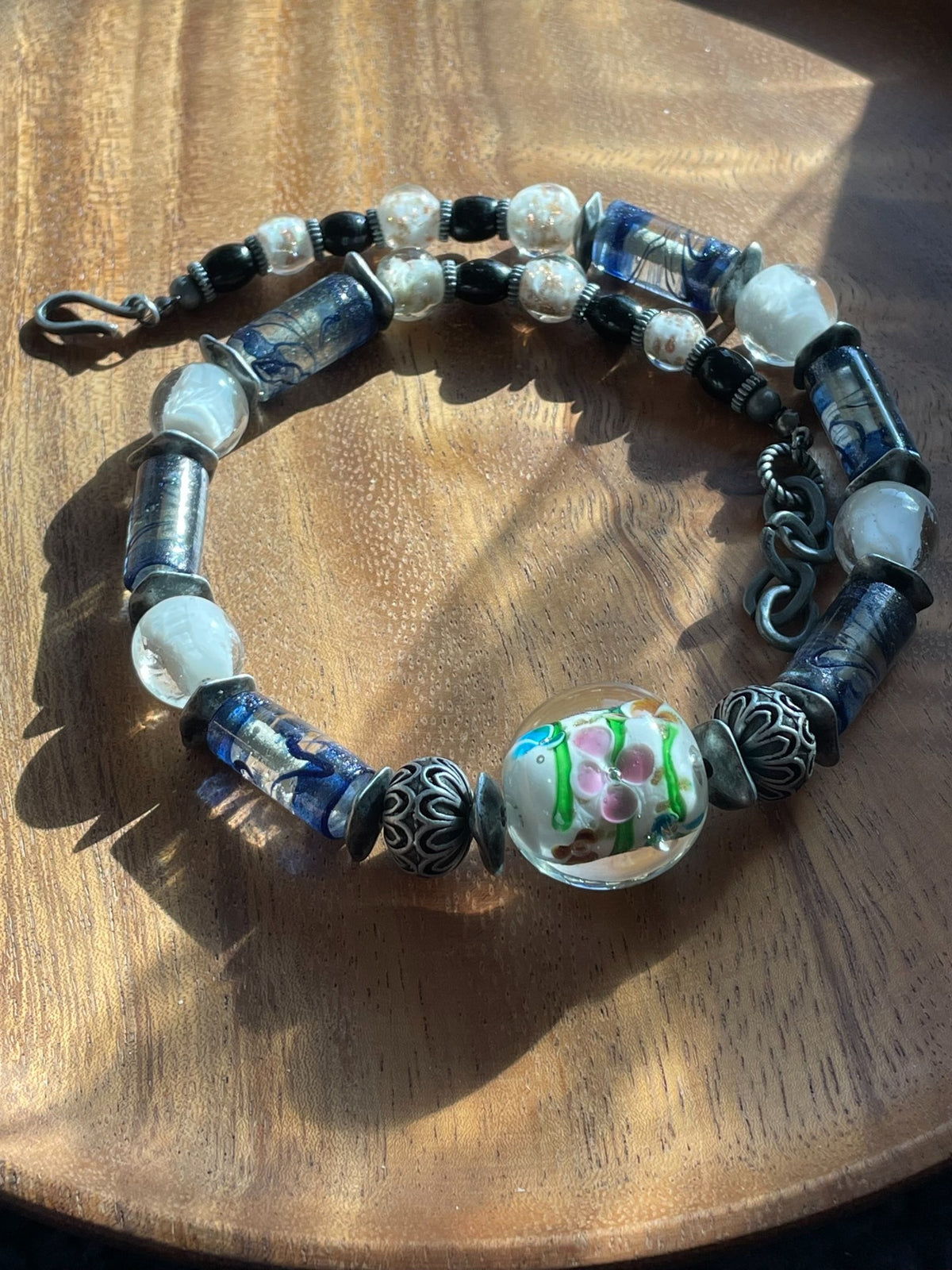 Collana artigianale in vetro in stile giapponese