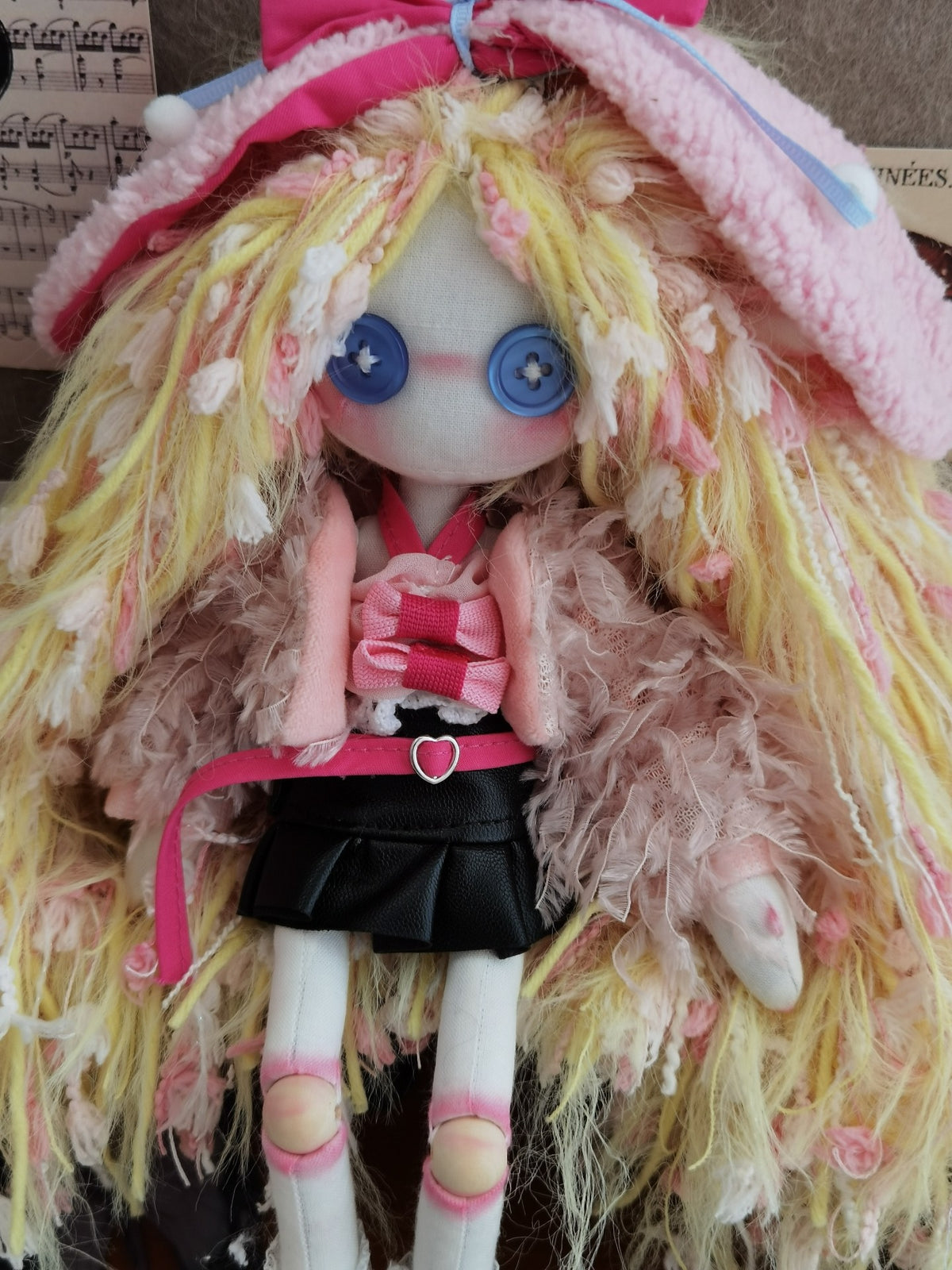 Button Eye Doll Plush 30cm