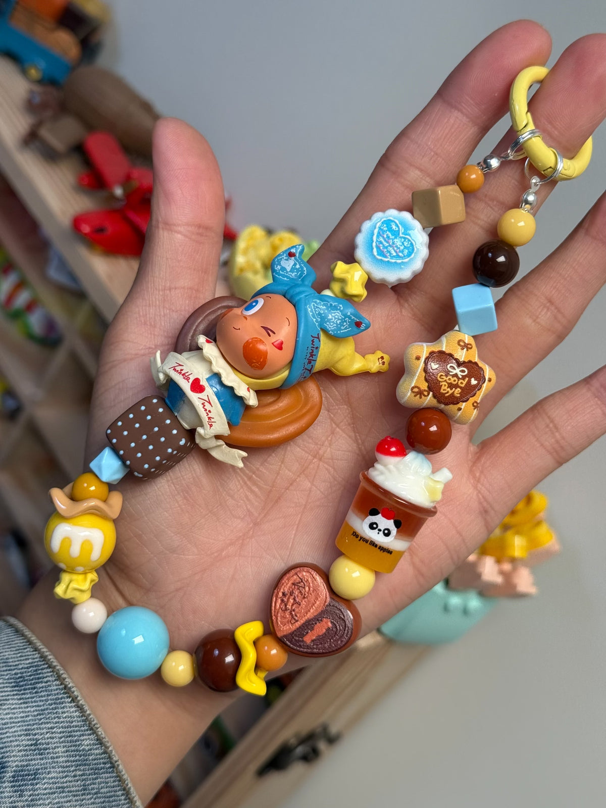 Twinkle Pretzel Character Beaded Phone Chain