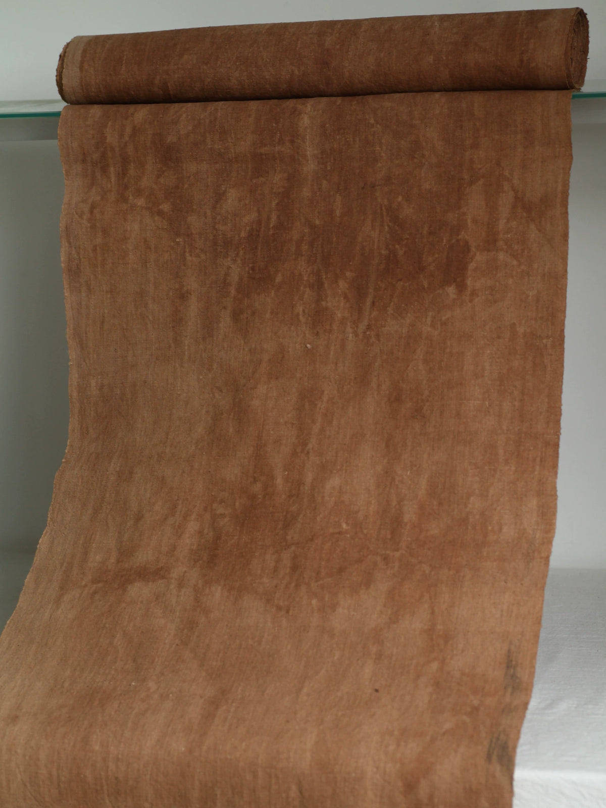 Tecido de Algodão Tecido à Mão Tingido com Chá Pu'er, 48cm de Largura