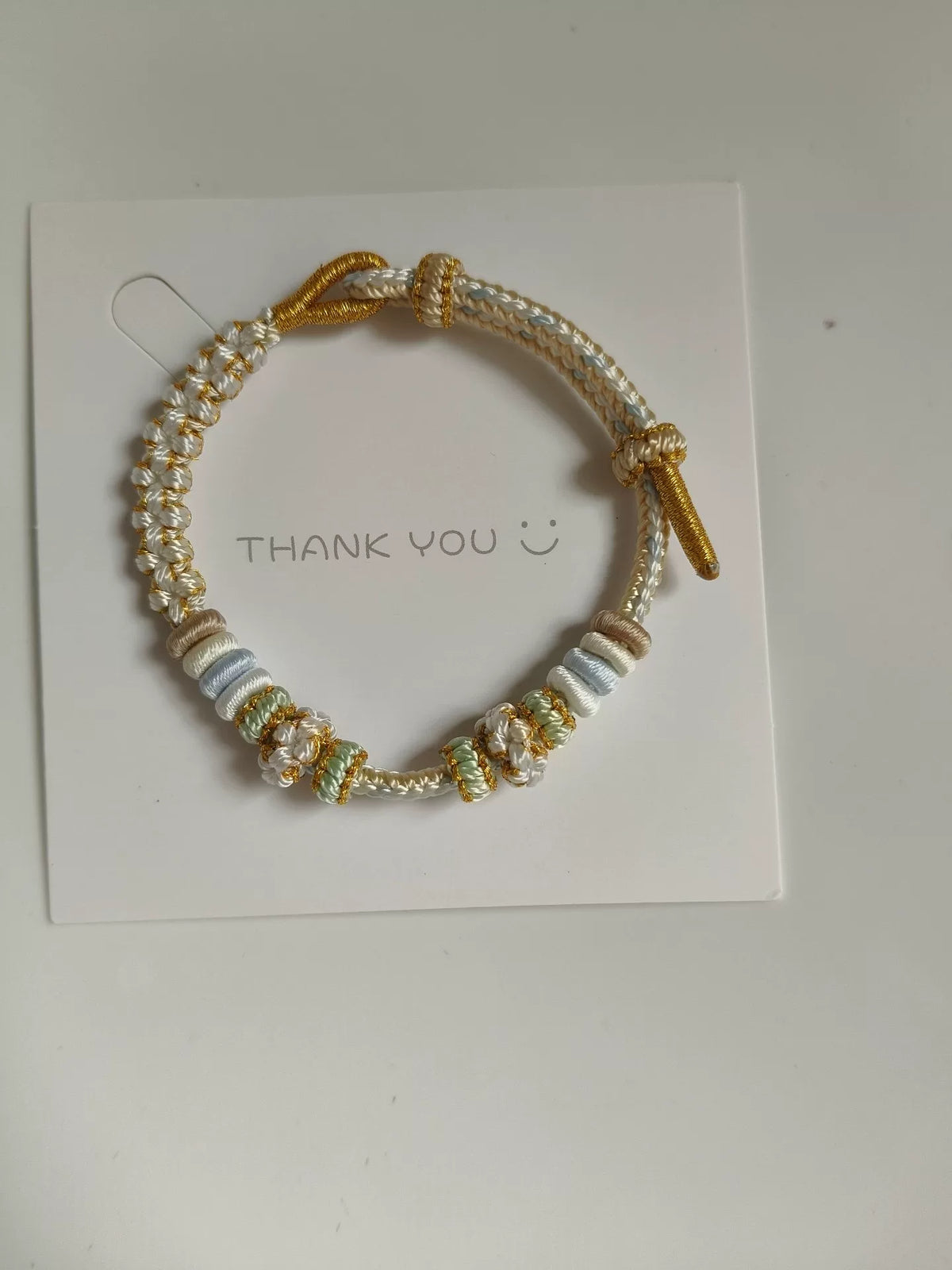 Bracelete Manual de Nó de Flor de Pêssego Trançado Ajustável