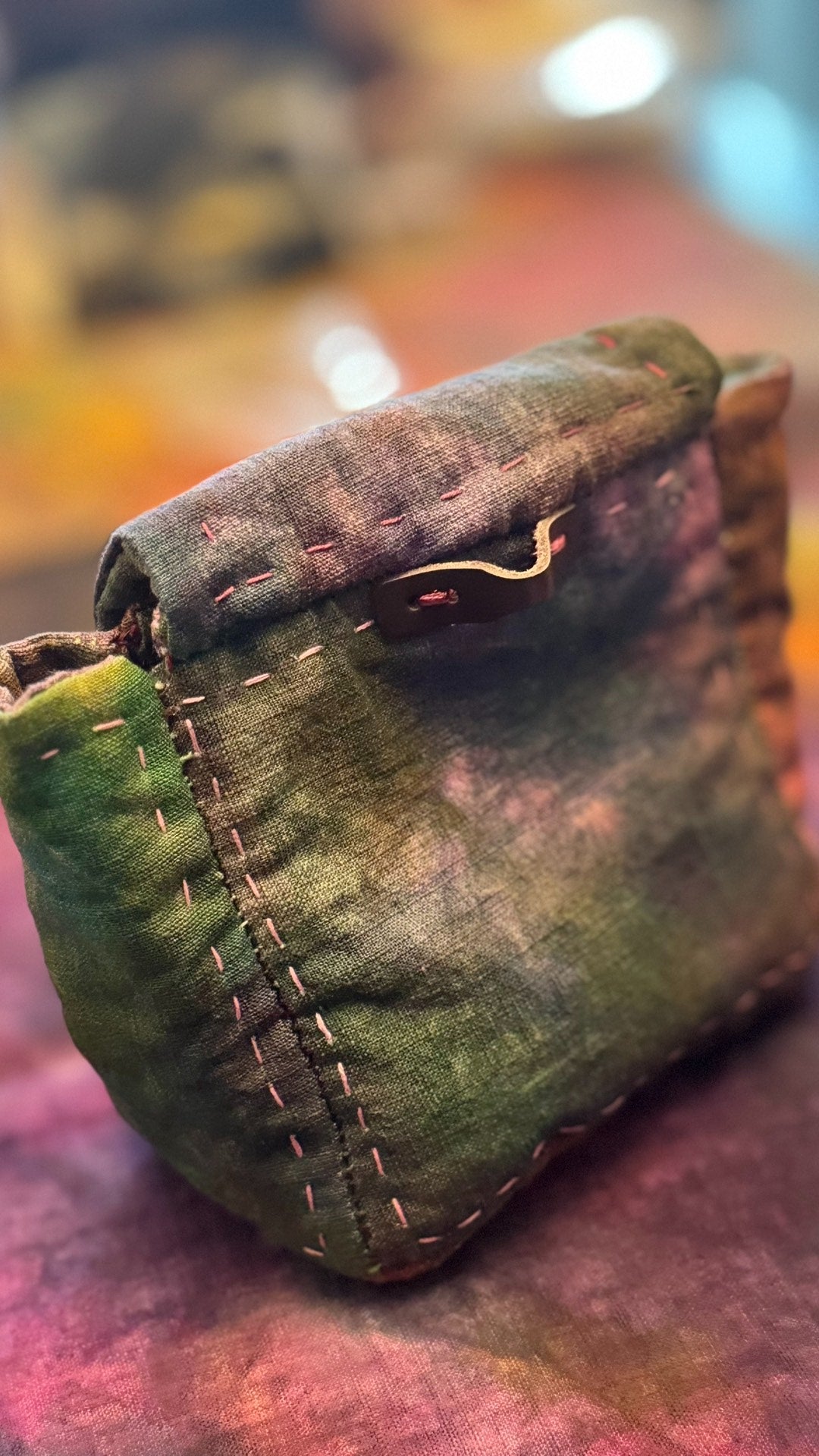 Handwoven Plant-Dyed Double-Layer Small Tote