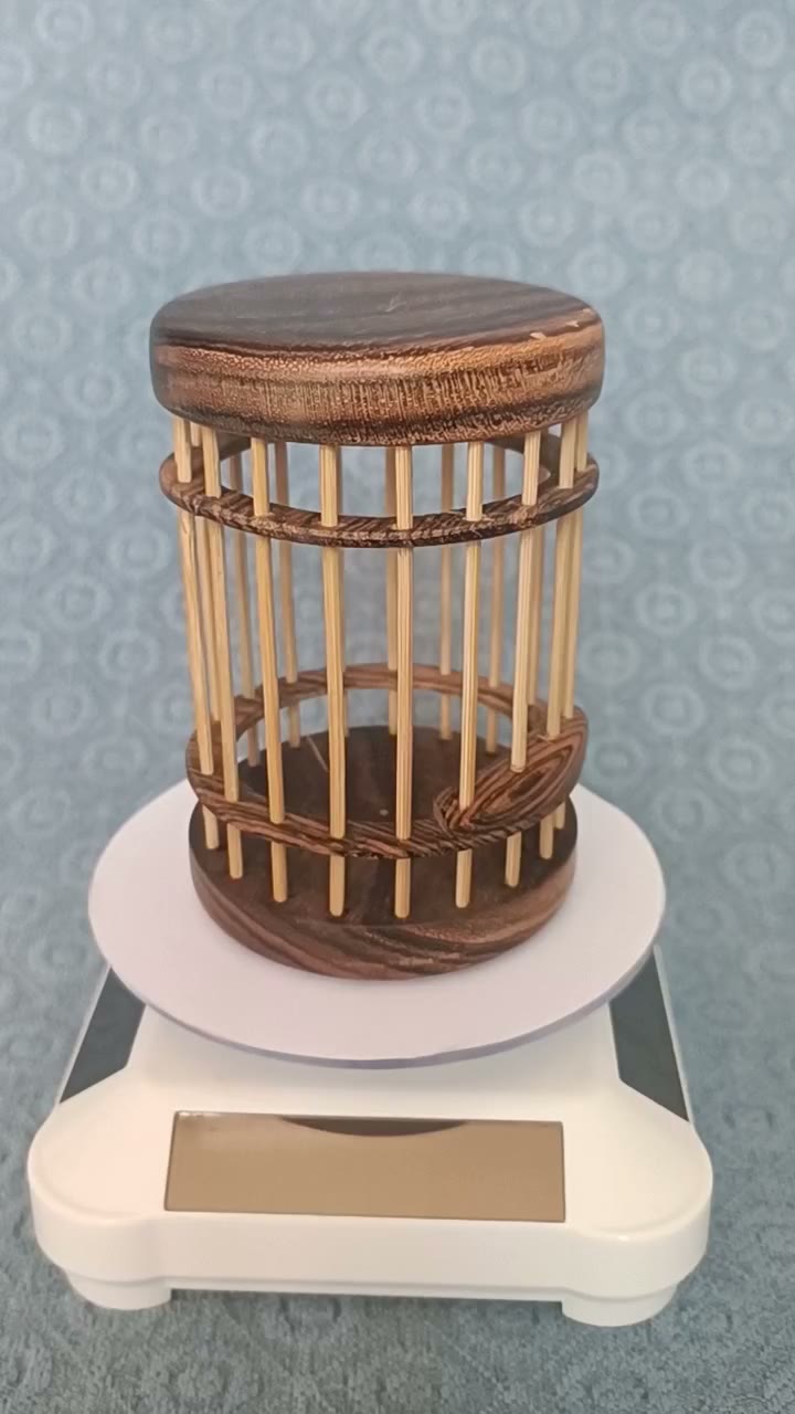 Katydid Cage Sandalwood Bamboo Cylinder