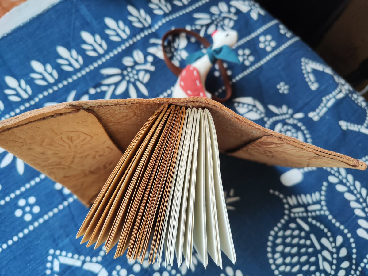 Embossed Leather Journal with Floral Cover