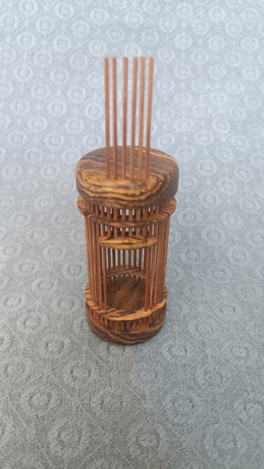 Small Round Bamboo Cricket Cage Sandalwood