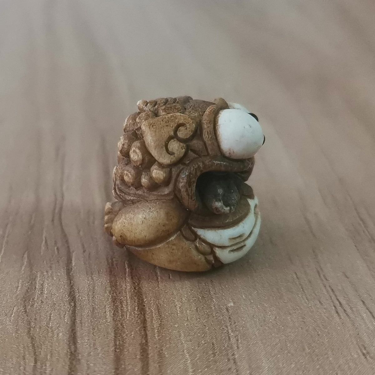 Deer Antler Pixiu Carved Bead Pendant