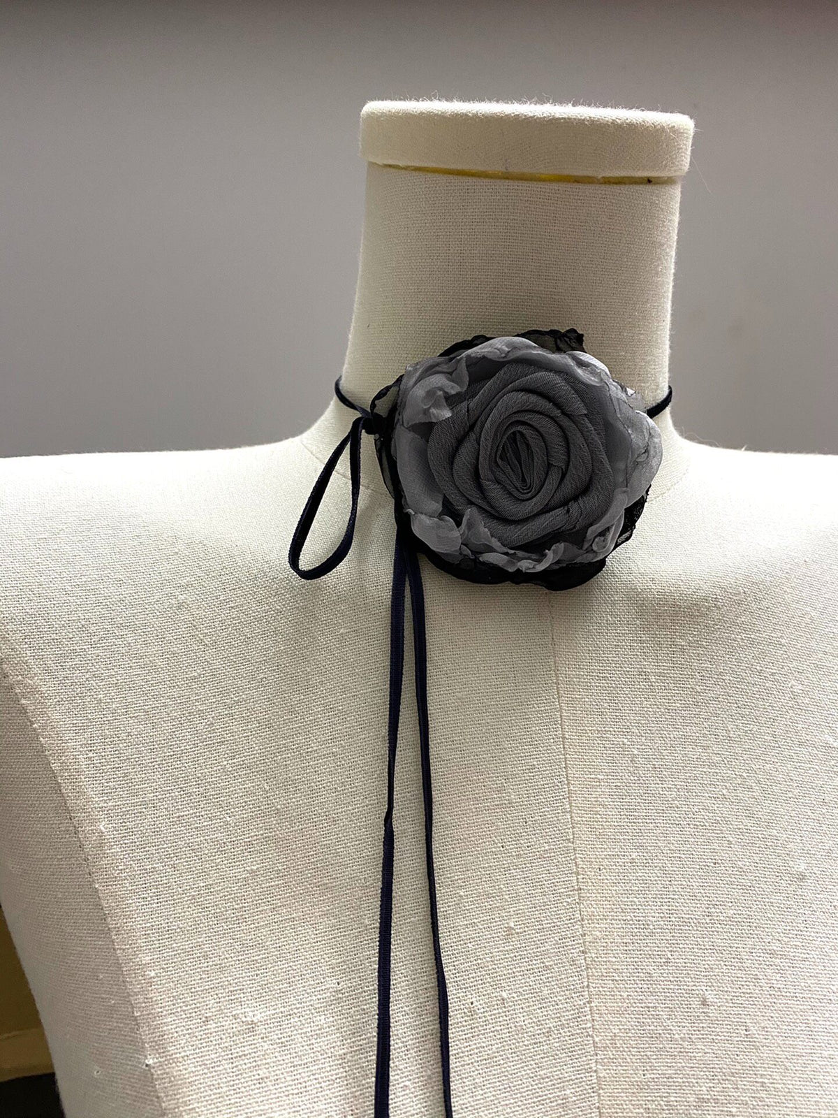 Handmade Rose Fabric Choker Necklace