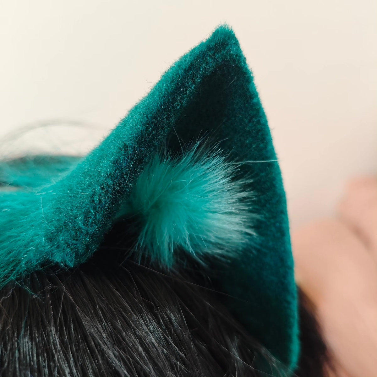 Cat Ear Cosplay Headband Teal Accent