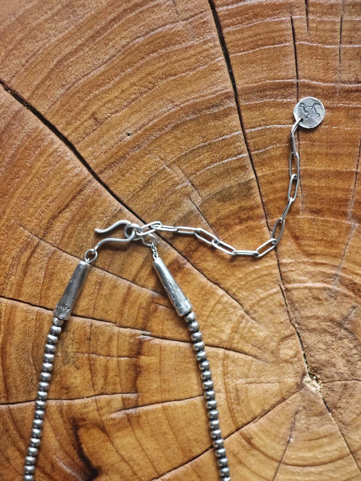 Collar de cuentas de plata de ley de 4mm