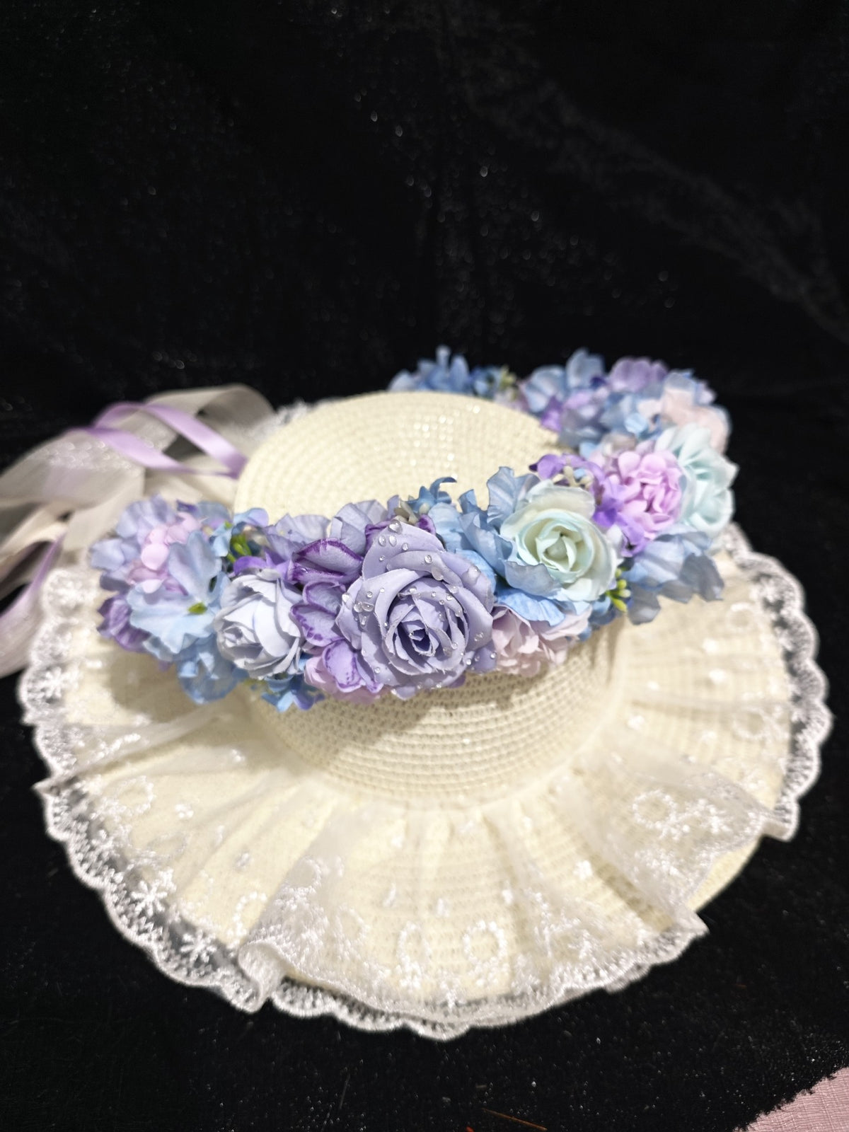 Blue Purple Concert Floral Headpiece