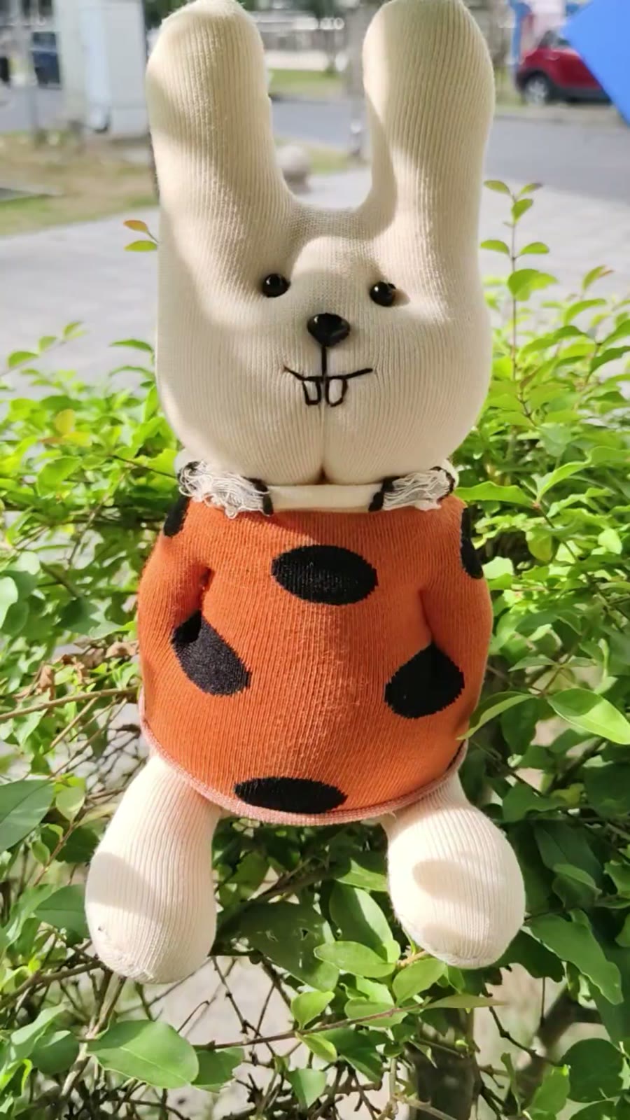 Boneca de Coelho de Meia Feita à Mão 21cm