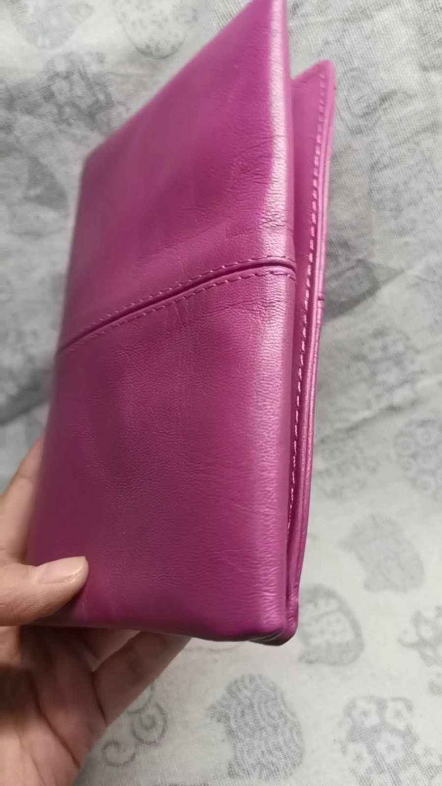 Violet Sheepskin Leather A6 Ring Binder