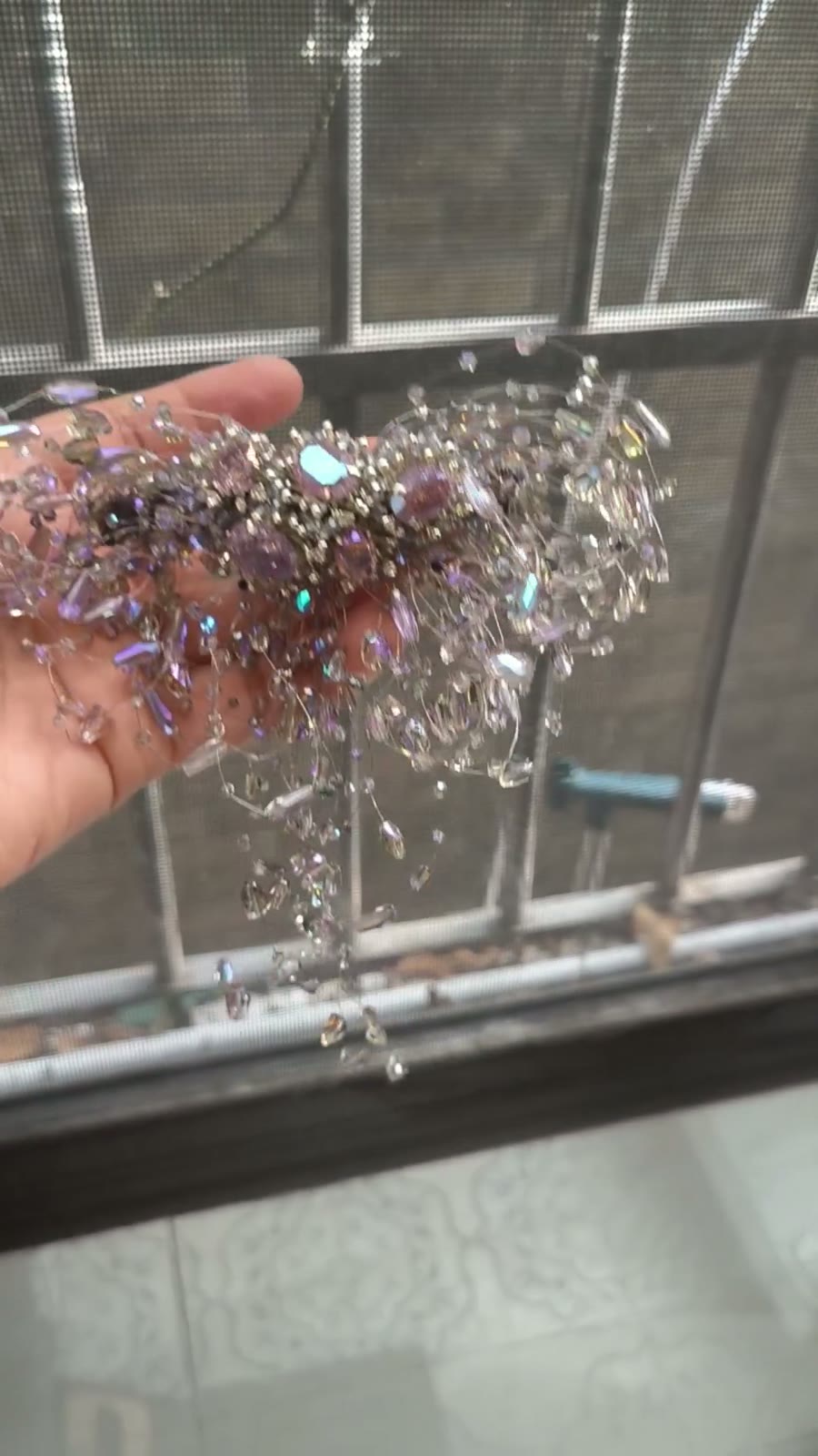 Purpur-Kristall Haarclip aus handgewebtem Draht