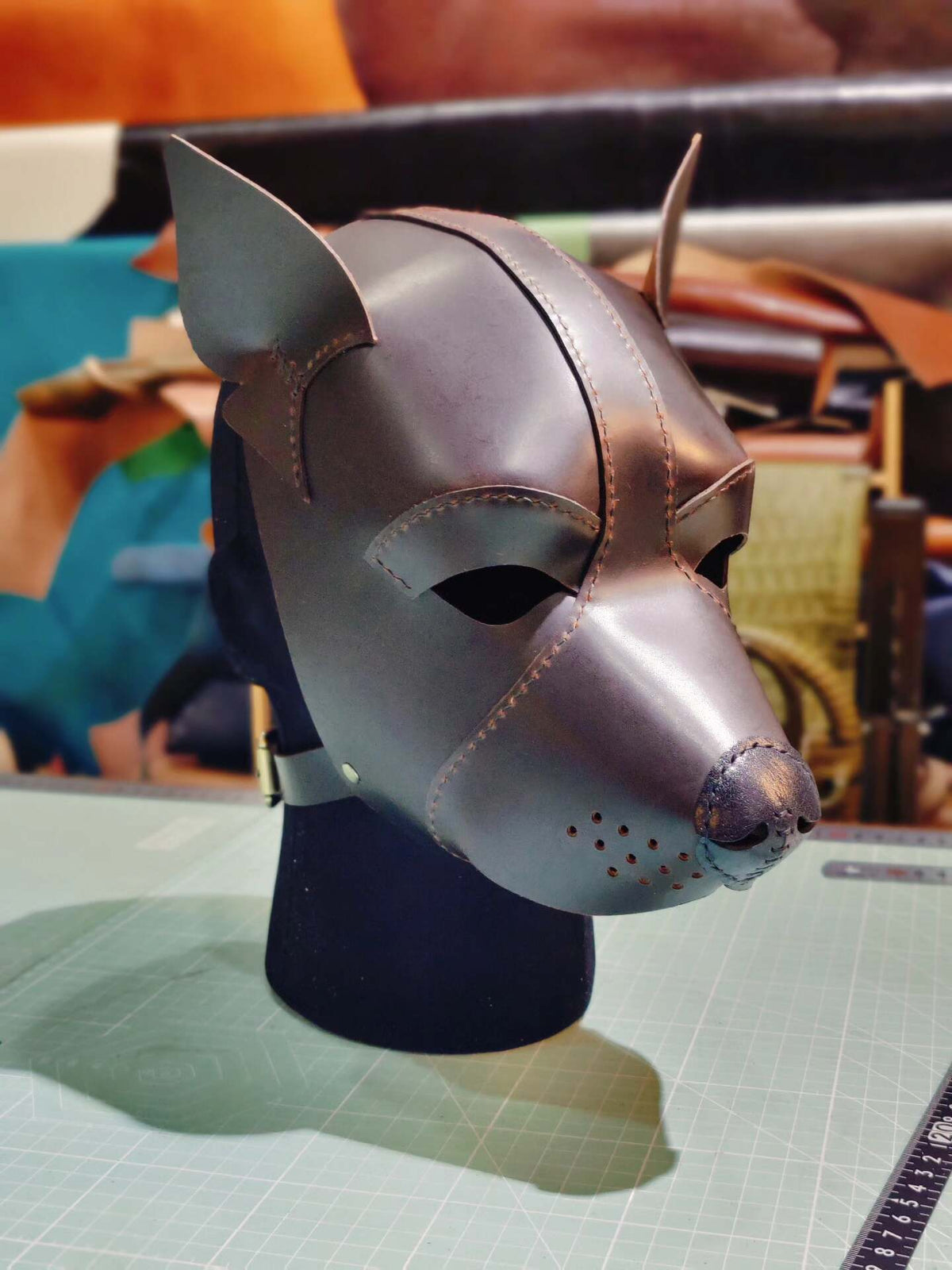 Handcrafted Cowhide Leather Dog Mask