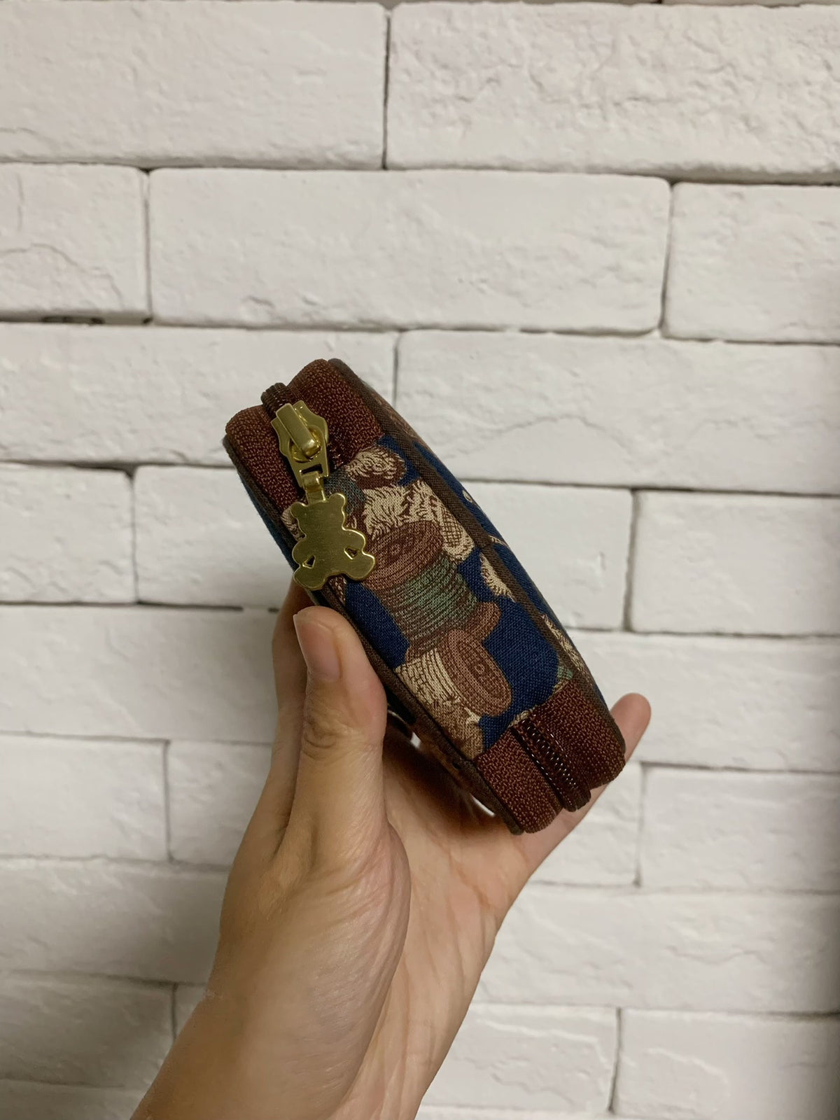 Tapestry Teddy Bear Knitting Pouch
