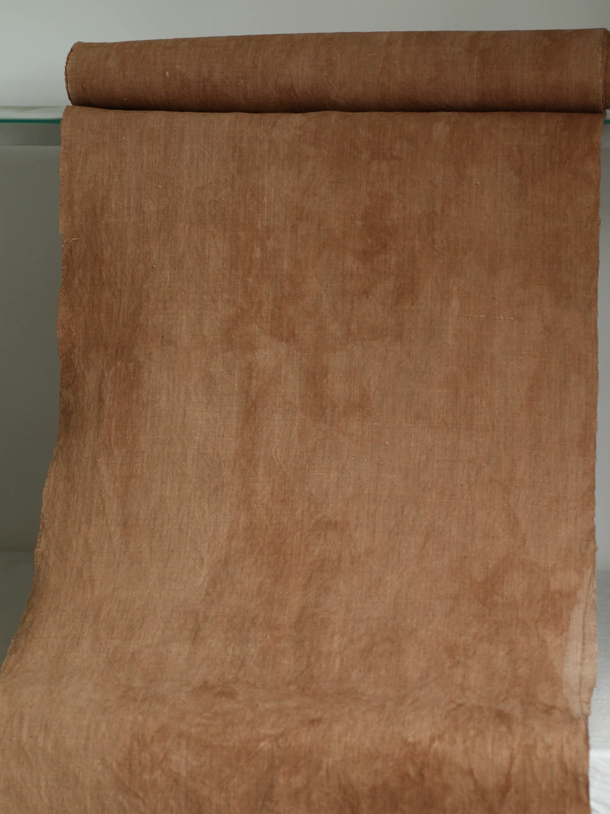Tecido de Algodão Tecido à Mão Tingido com Chá Pu'er, 48cm de Largura