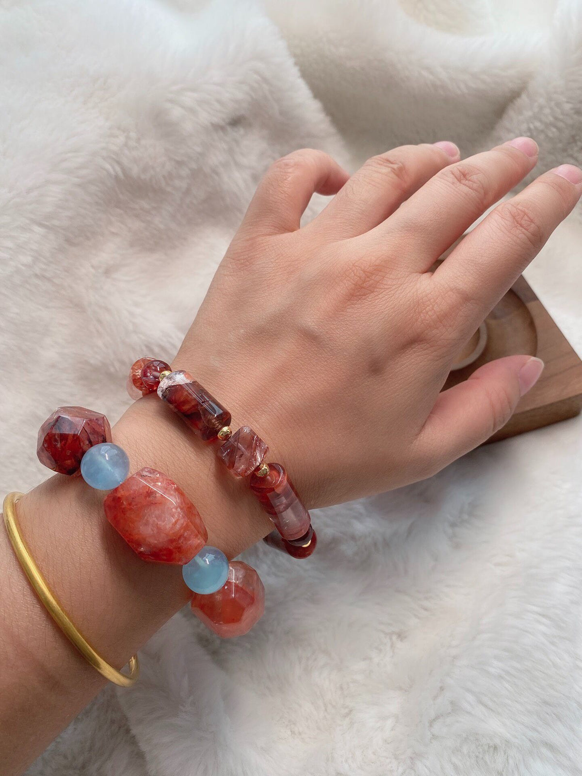 Glue Flower Quartz Bracelet 16cm
