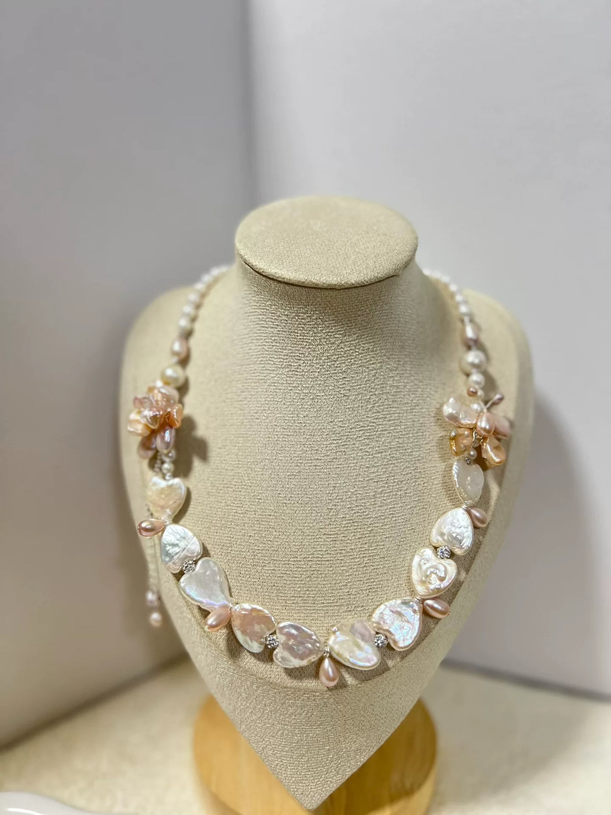Unregelmäßige Herz-Barock-Perlenkette
