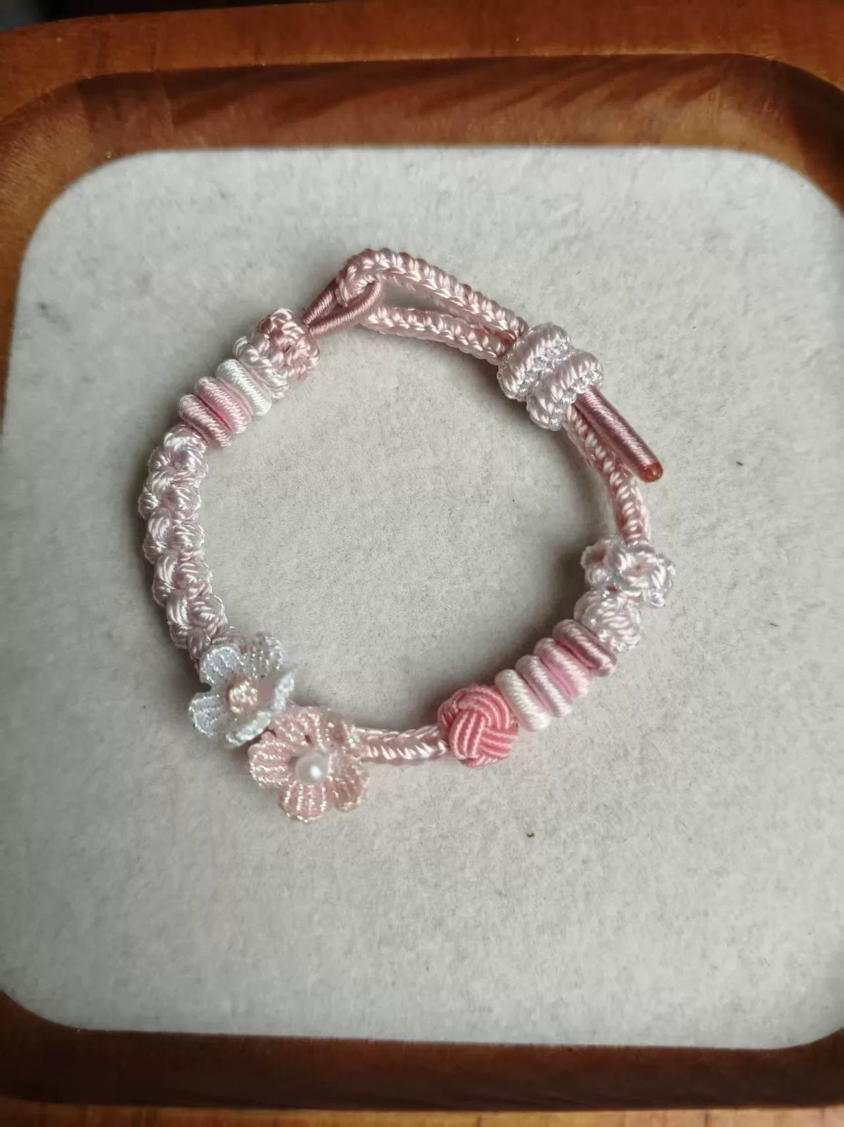 Handwoven Satin Cord Bracelet Adjustable