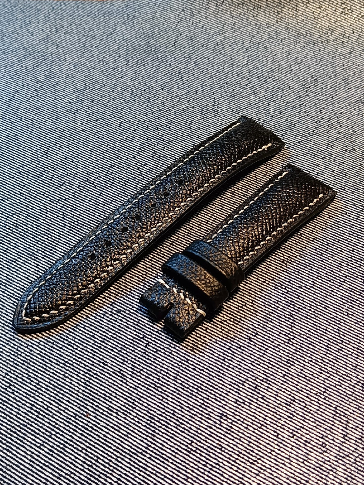 Handmade Black Epsom Leather Watch Strap