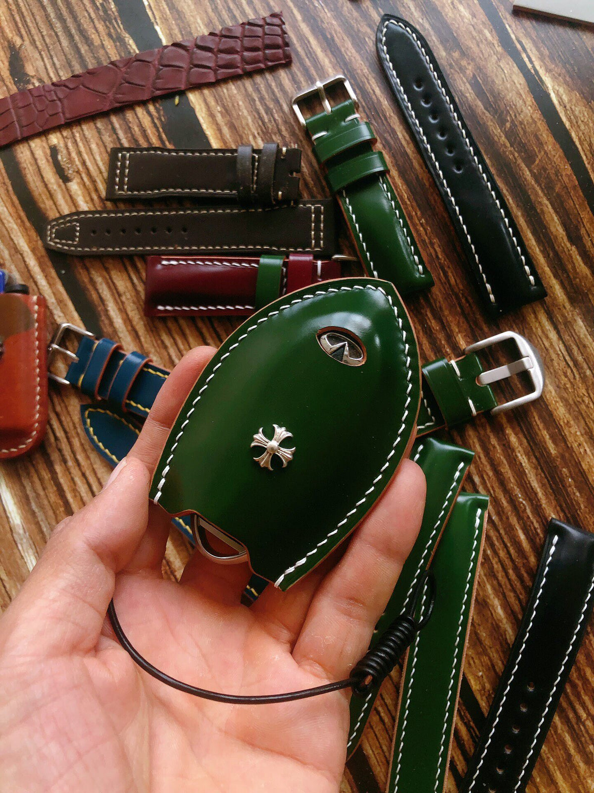 Infiniti Cordovan Leather Key Case
