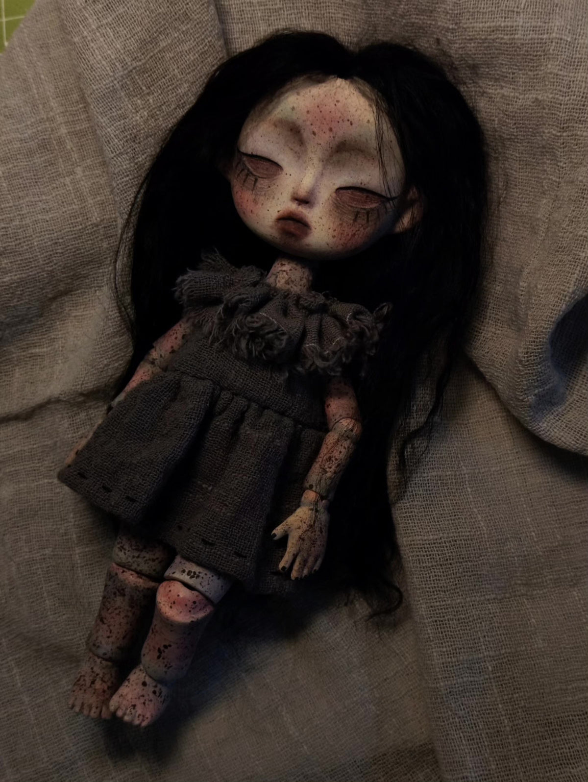 Handmade Gothic BJD Doll Speckled Finish