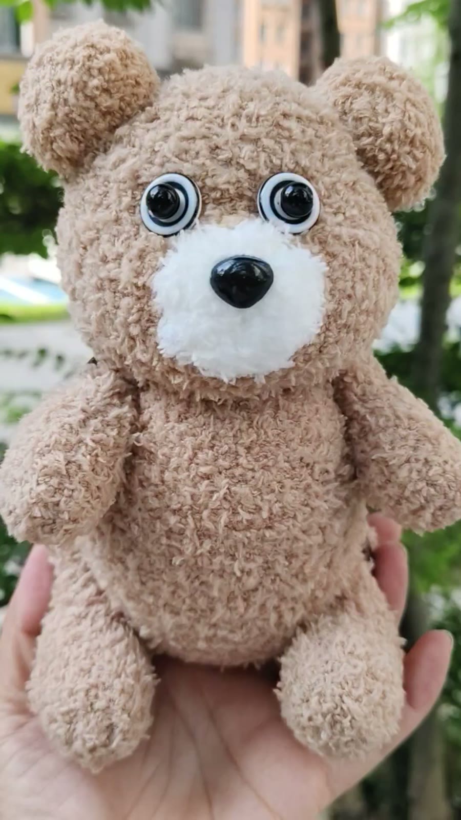 Urso de Pelúcia Feito à Mão Meia Khaki