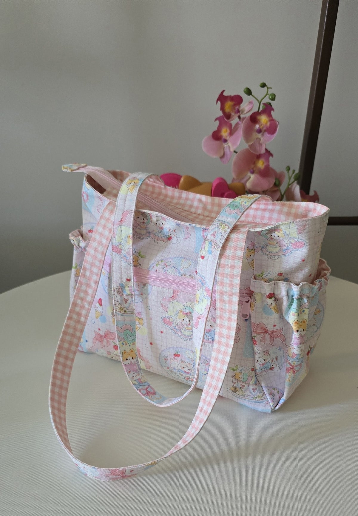 Cat Print Small Tote Bag