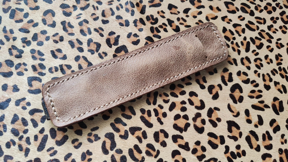 Cowhide Leather Pen Loop with Elastic Band