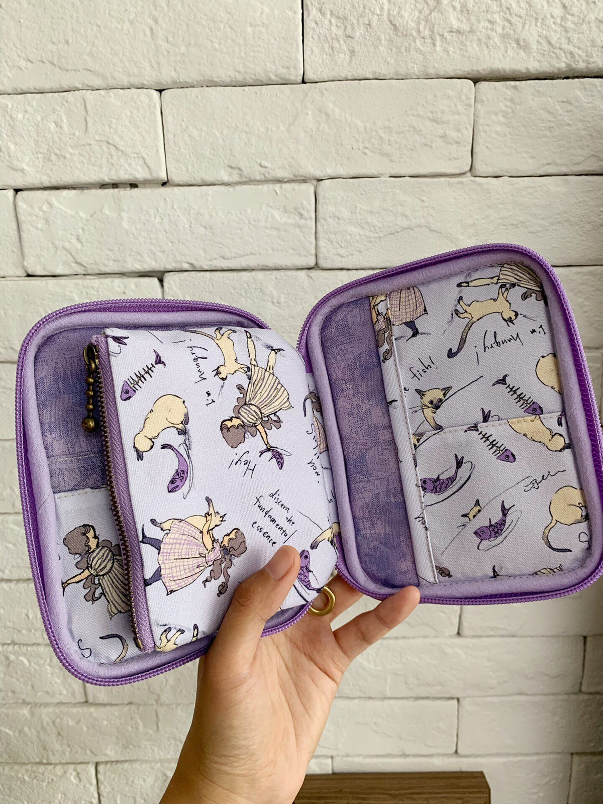 Purple Oxford Cloth Zippered Organizer Pouch