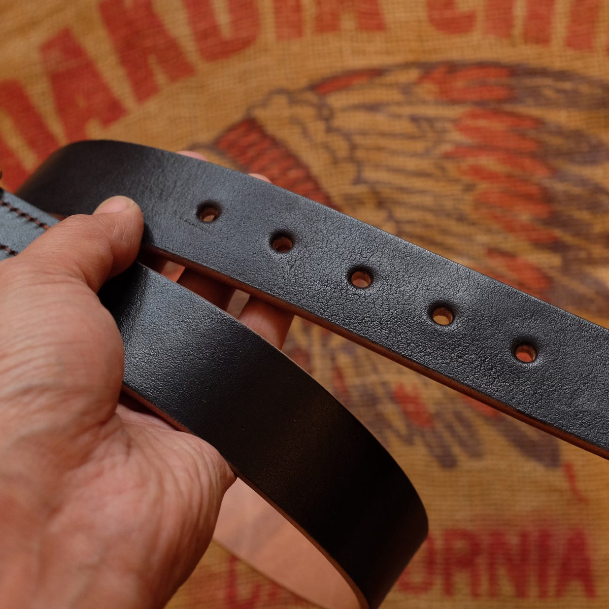 Leather Belt Copper Buckle