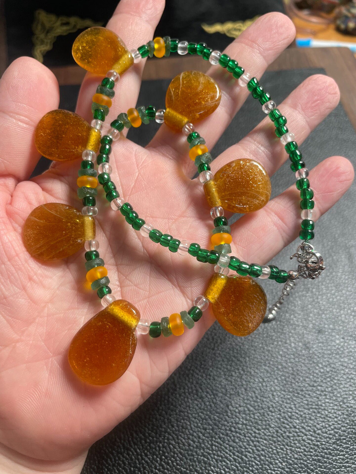 Handmade West Asian Glass Bead Necklace