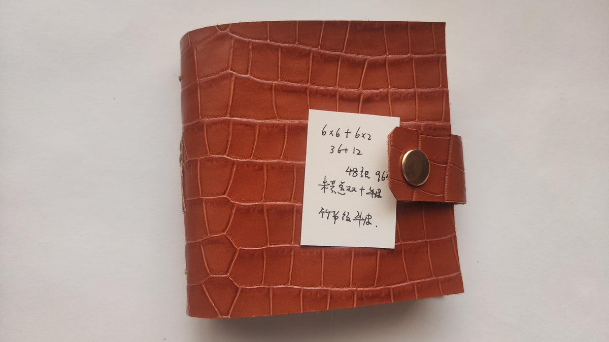 Orange Brown Bamboo Texture Leather Journal