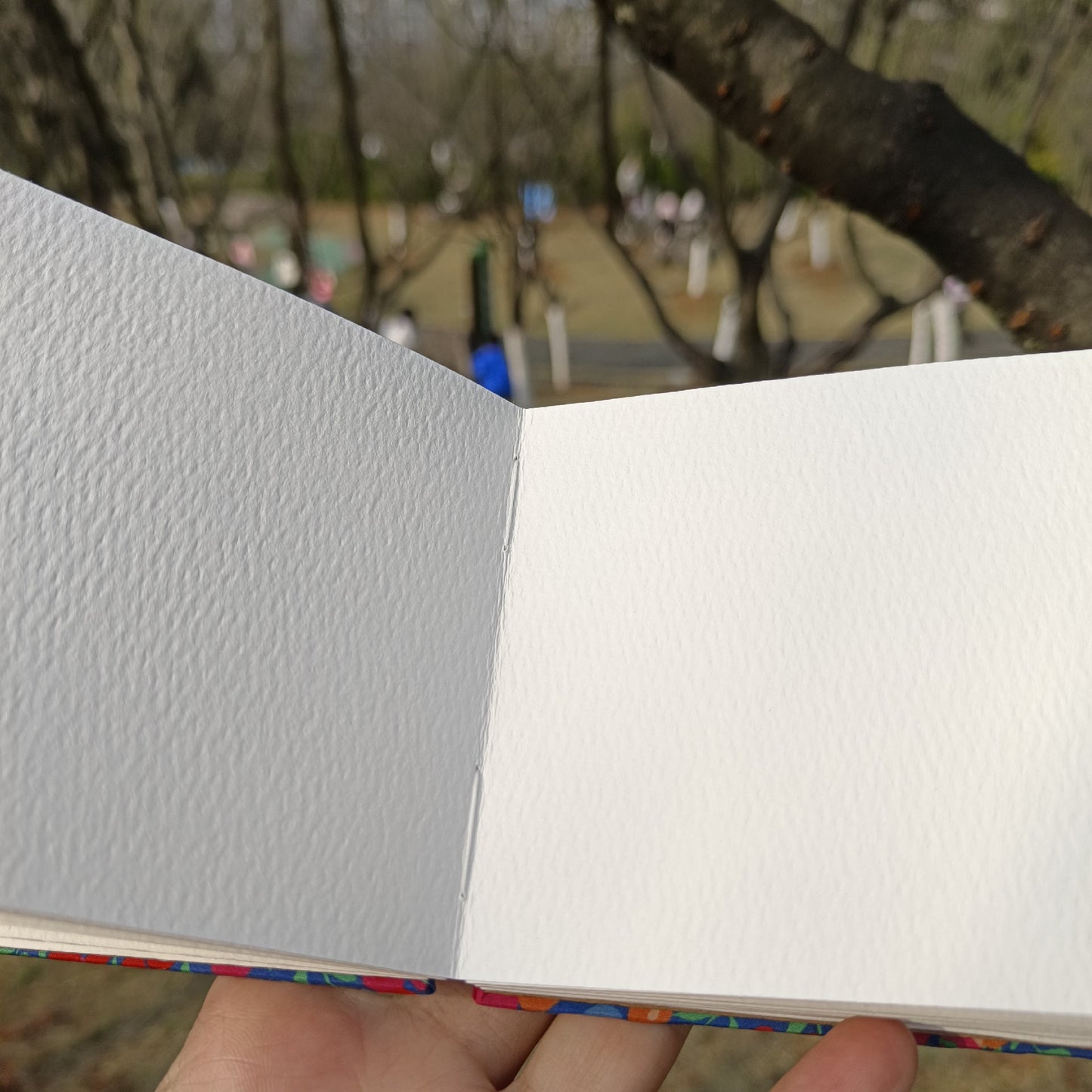 Handmade Watercolor Sketchbook 9cm Square 300gsm Semi-Cotton Paper Exposed Spine Binding