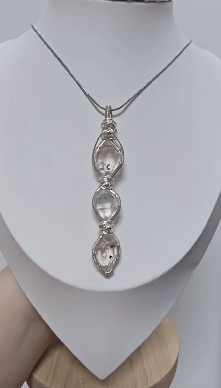 Handmade Wire Wrapped Clear Quartz Necklace