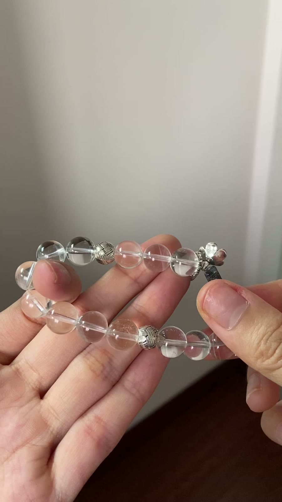 White Phantom Quartz Bracelet 10mm Beads