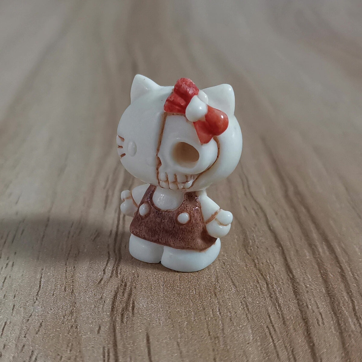 Antler Carved Skull Cat Bead Charm
