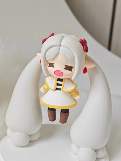 Q-version 14cm Ultra-lightweight Clay Figure with Red Bows and Wing Base