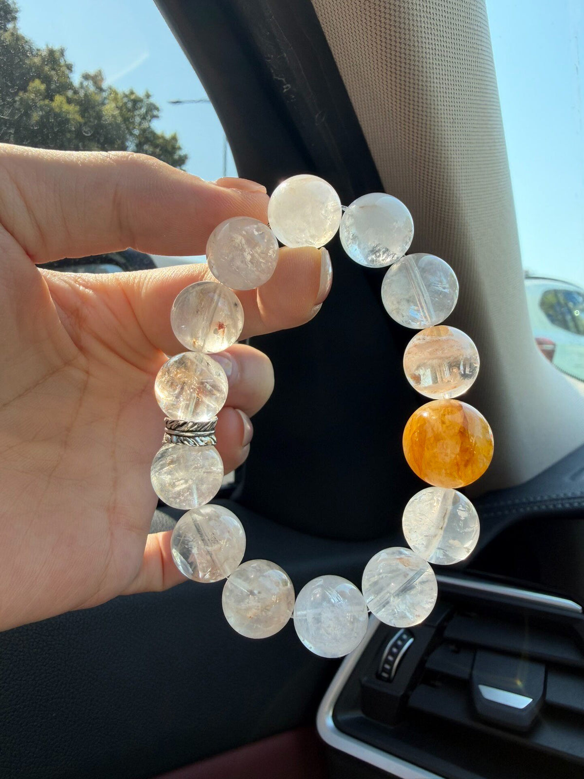White Phantom Quartz Bracelet 12mm