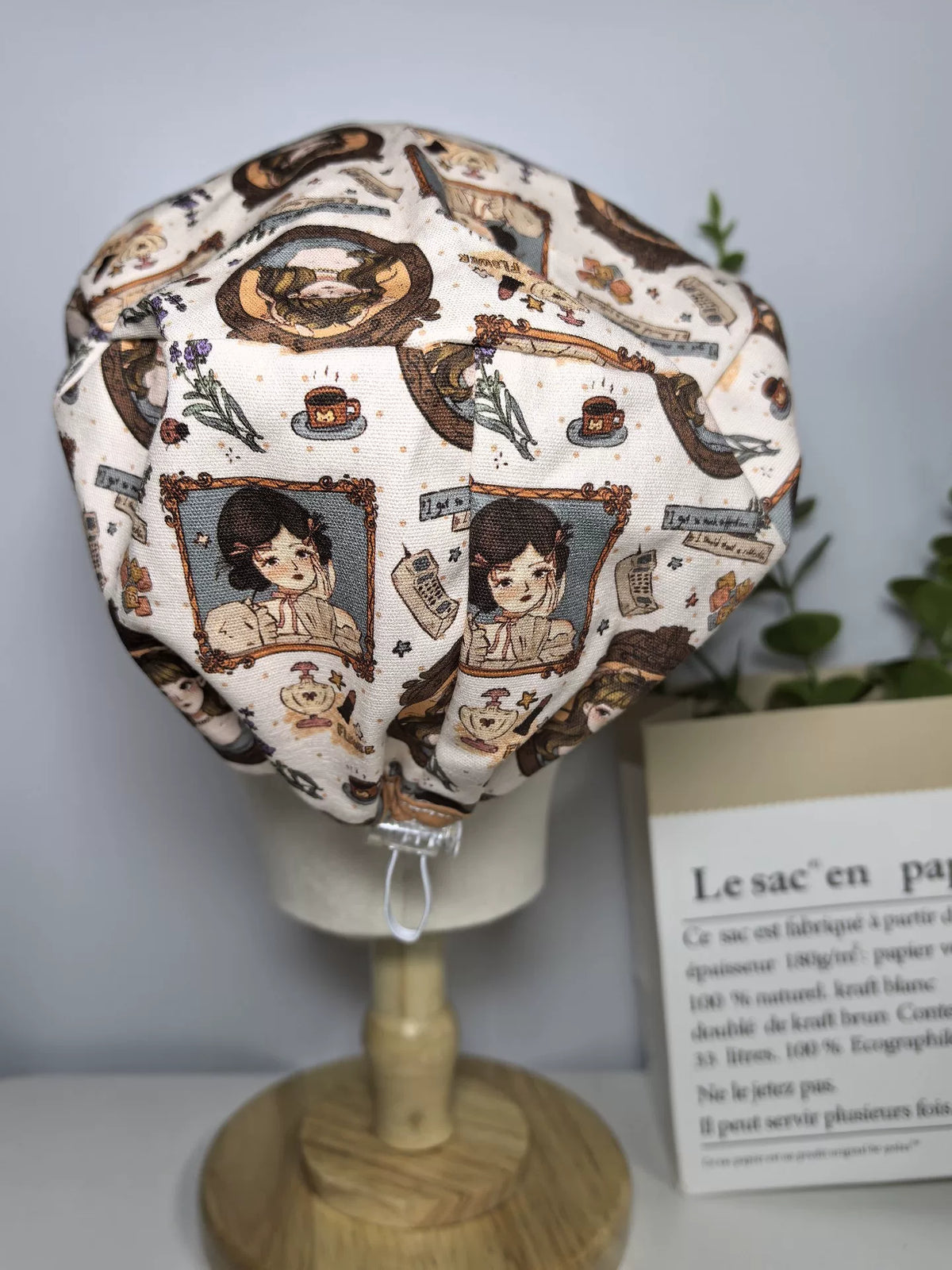 Vintage Print Cotton Surgical Cap