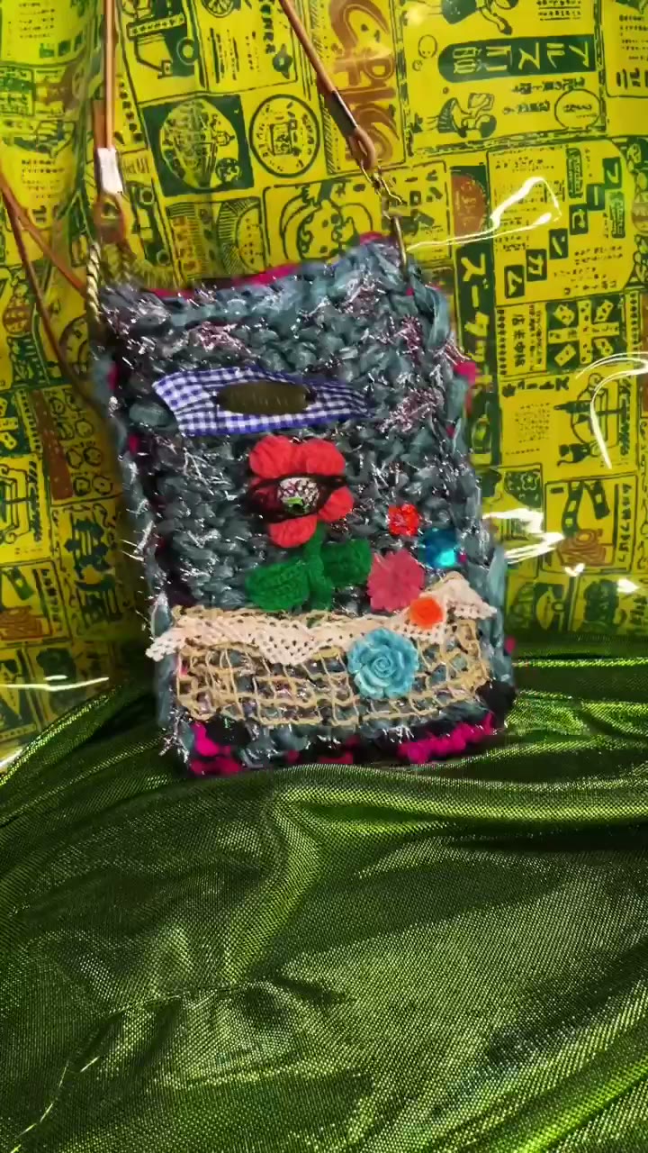 Handcrafted Y2K Knitted Crossbody Phone Bag