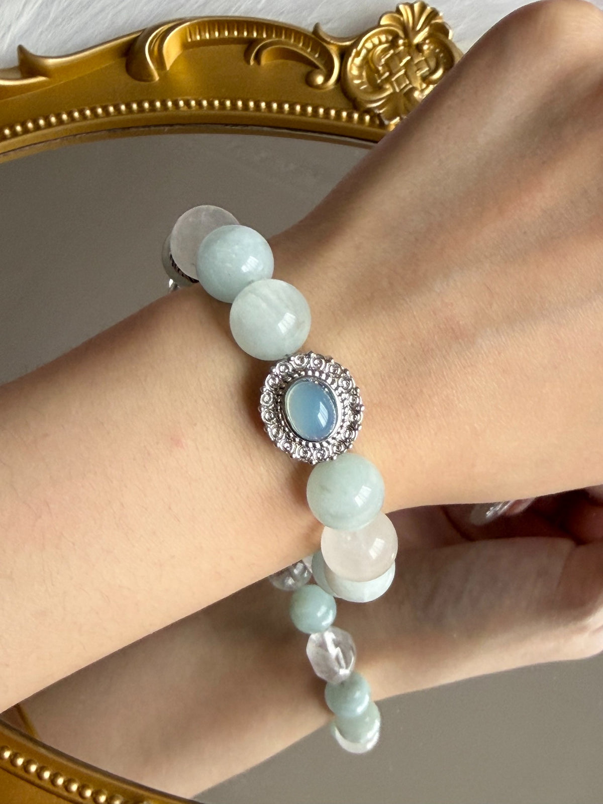 Bracciale a perline in cristallo naturale design 12 mm