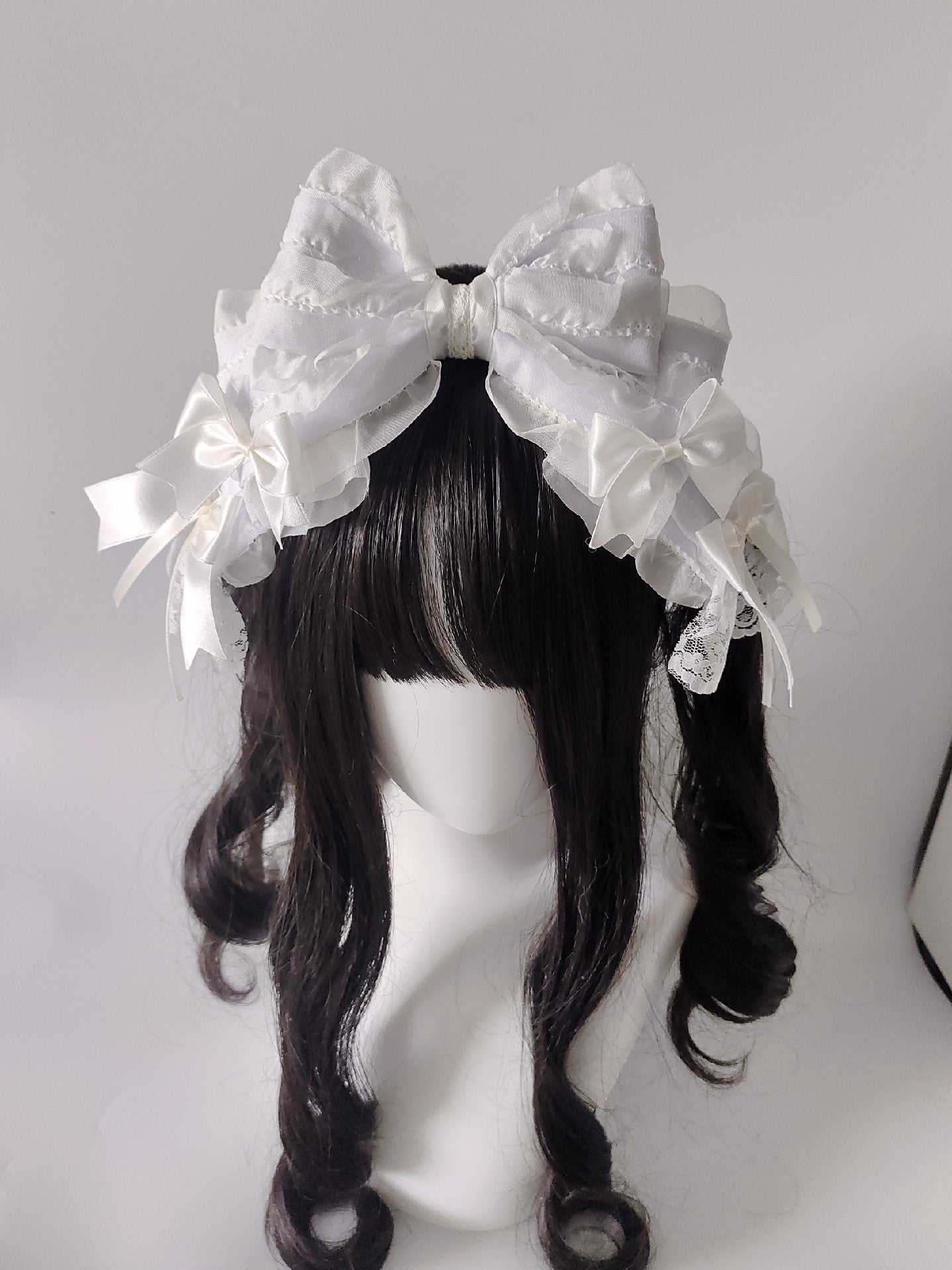 Lolita Pearl Bow Headband with Detachable Veil