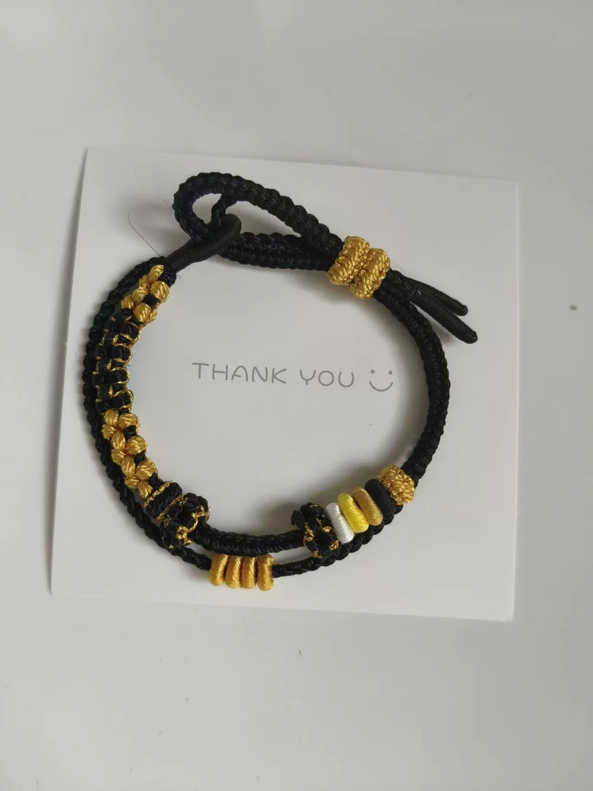 Handwoven Black Gold Double Layer Bracelet