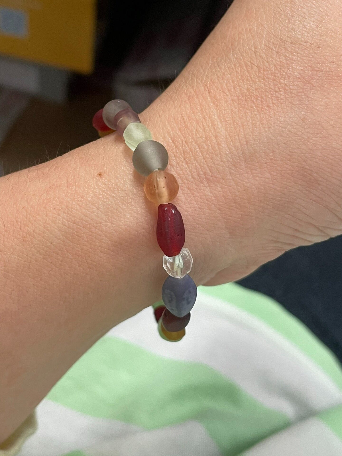 Multicolored Beaded Stretch Bracelet 15 cm