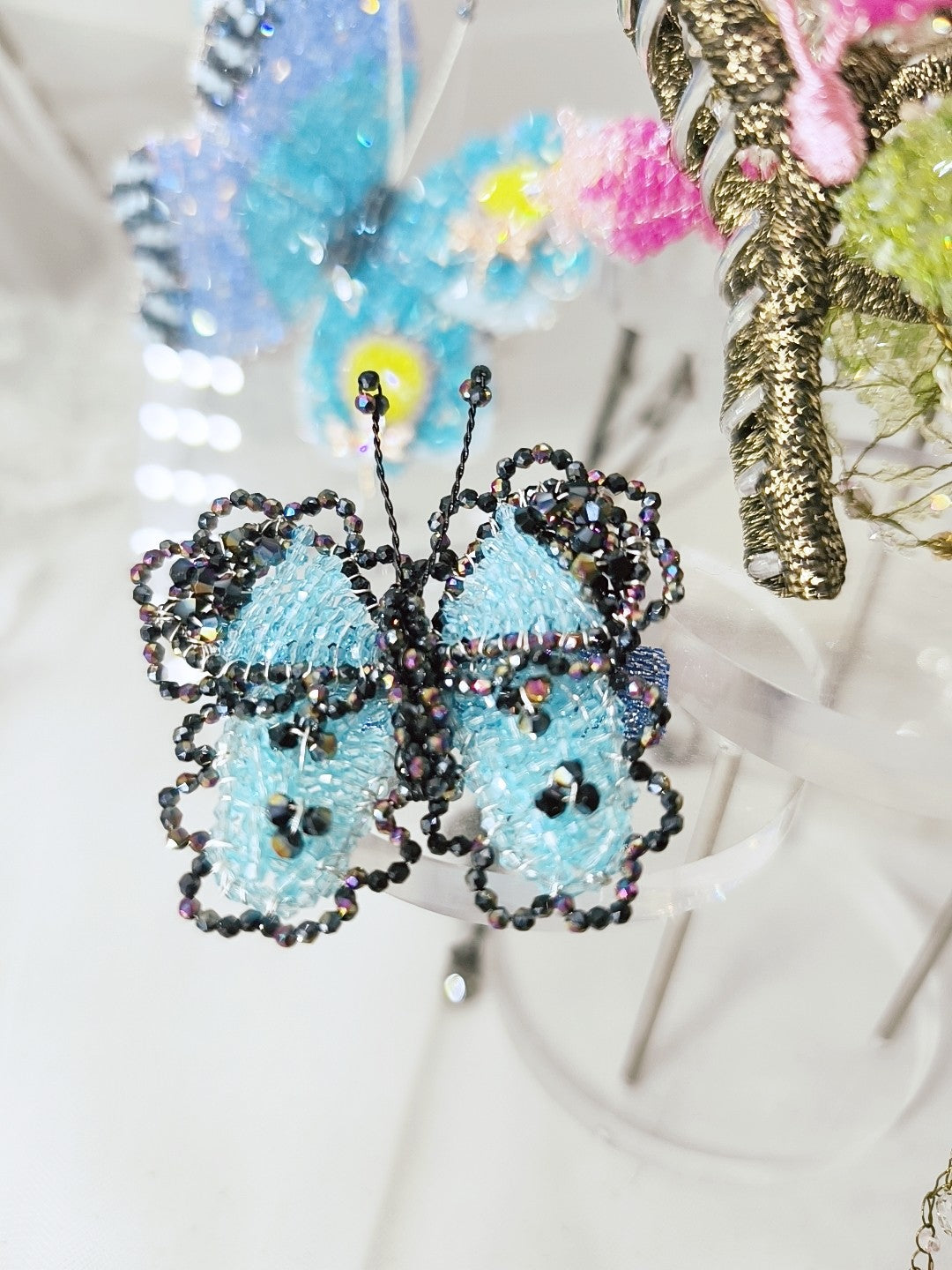 Butterfly Hair Clip Crystal Copper Wire