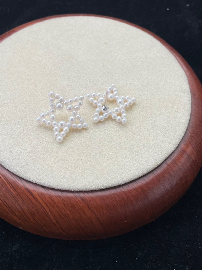 Pendientes de estrella de perlas naturales
