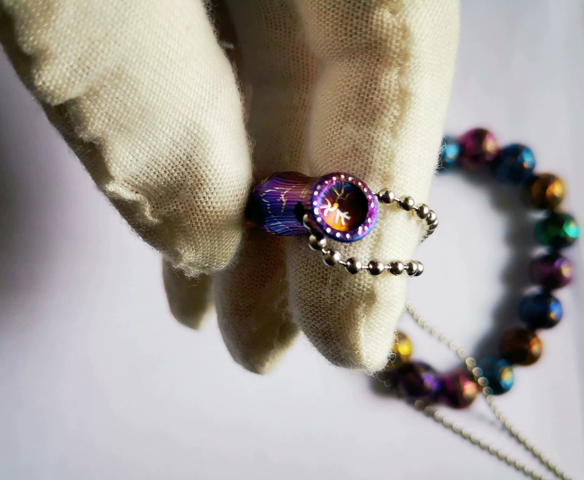 Purple Titanium Alloy Whistle Pendant