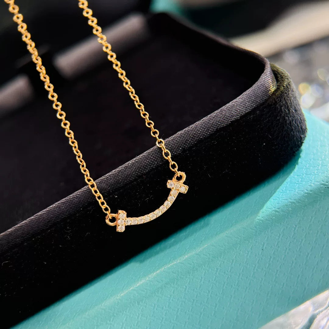 Collar Mini Smile Plata de Ley S925 Pavé