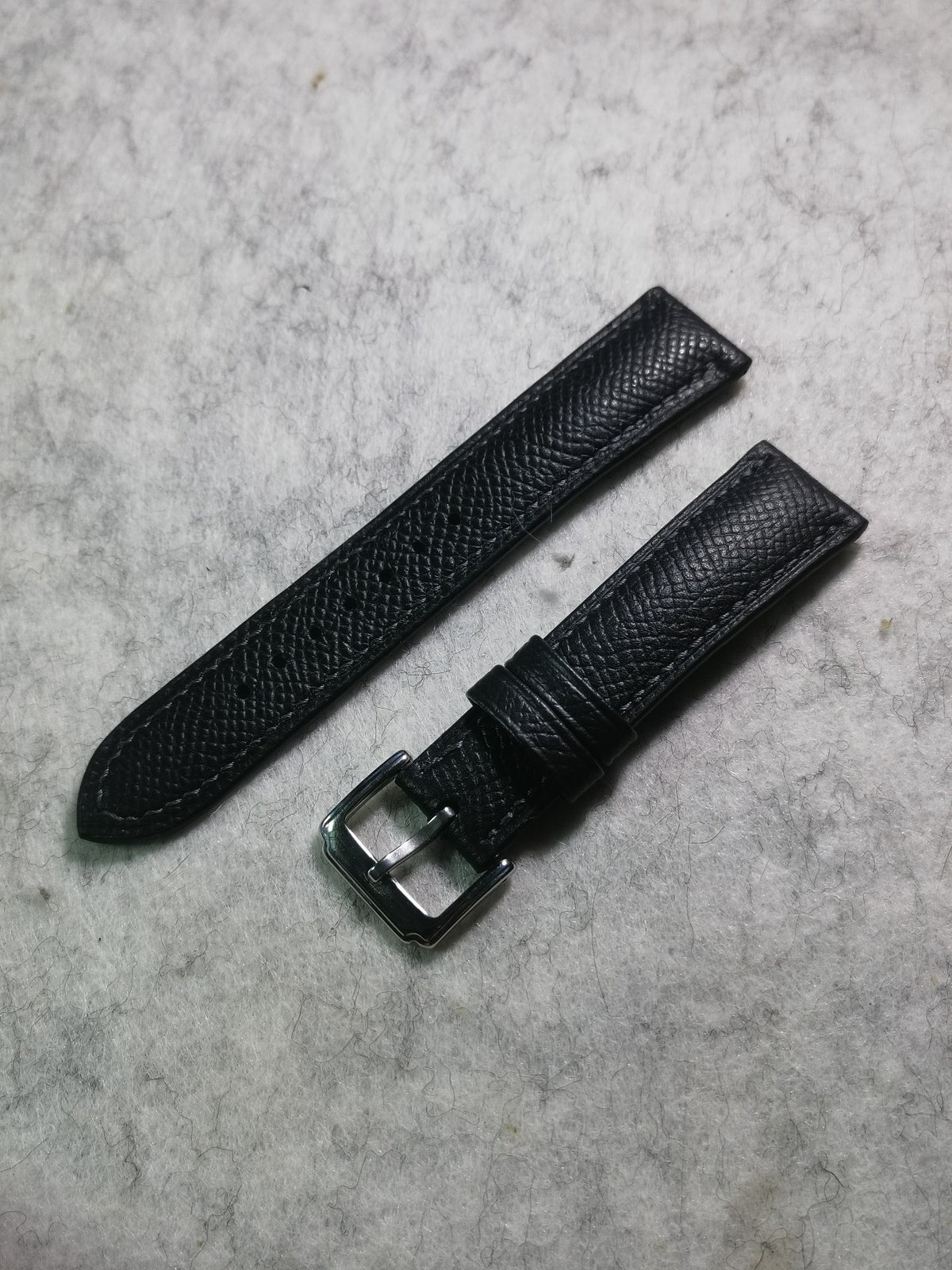 Black Leather Watch Strap 20mm to 18mm